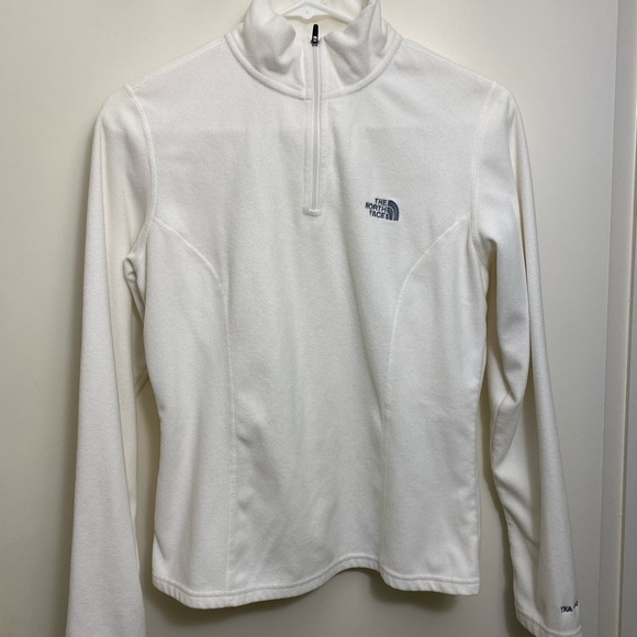 The North Face Women Quarter Zip Beige Fleece Small - Picture 1 of 4